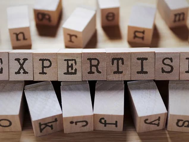 Une expertise de proximité en développement web et mobile Les mots French expertise sur des cubes en bois